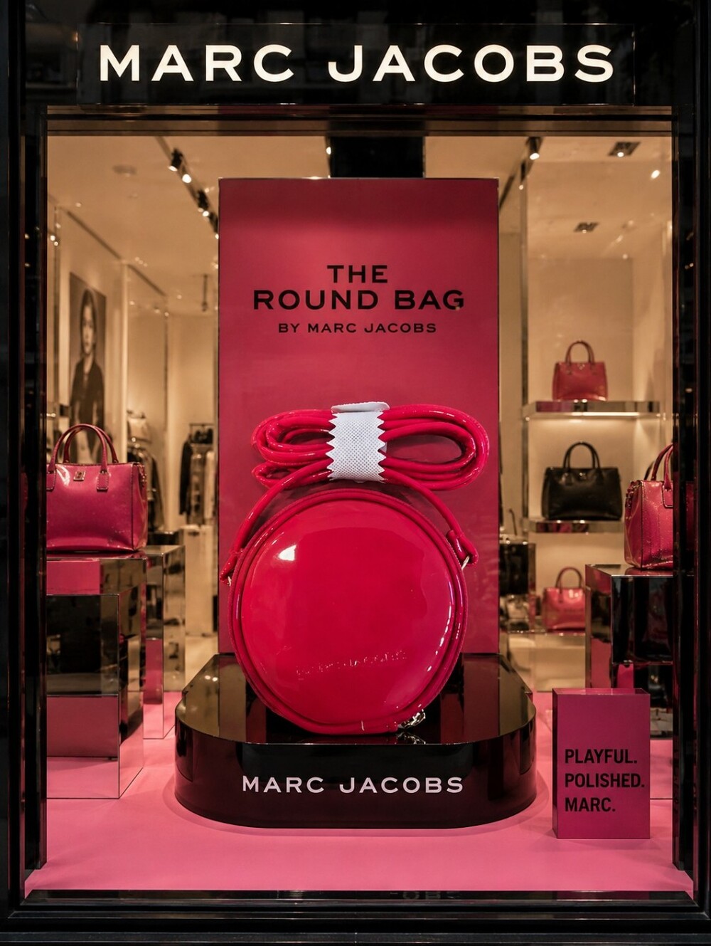 Marc Jacobs Round Crossbody Bag in Bright Pink